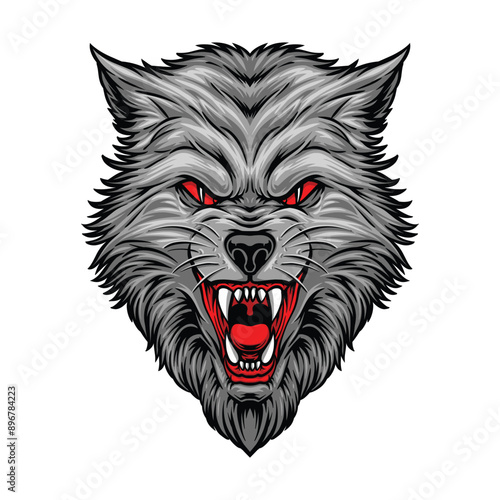 anger wolf had vector logo