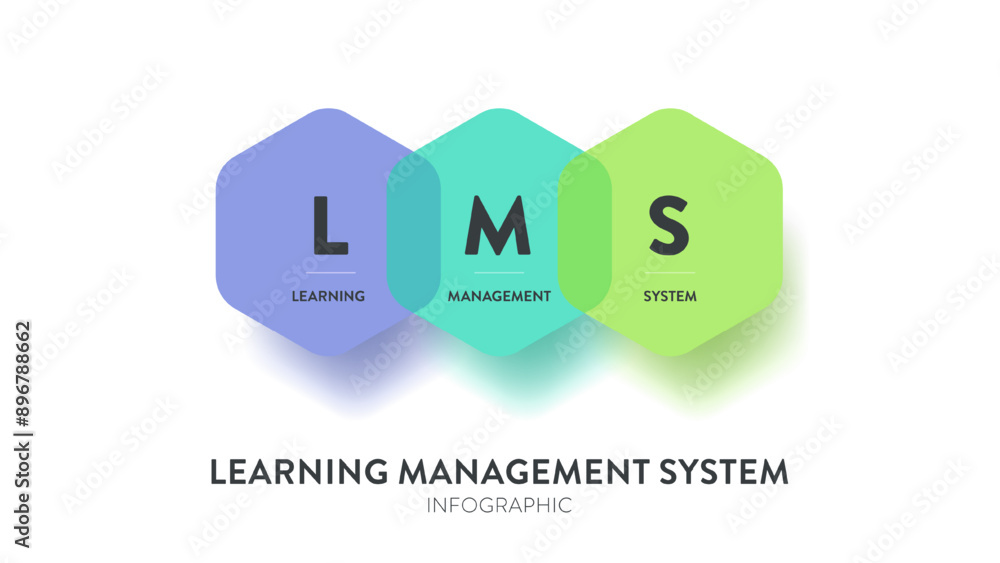 Vetor de LMS or Learning Management System model infographic diagram ...