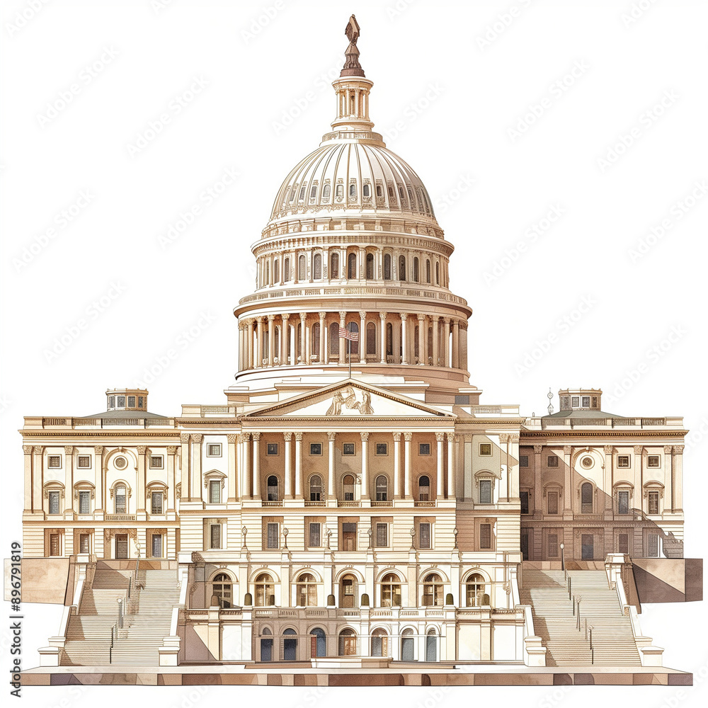 Obraz premium PNG Us capitol dome architecture building landmark.