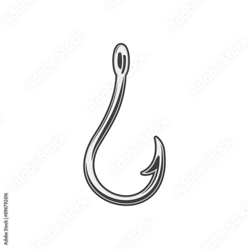 Fishing Hook, fish hook Icon Design Set Vector Art Illustration