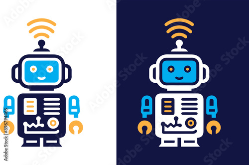 Robot icon design. artificial intelligence robotic icon design.