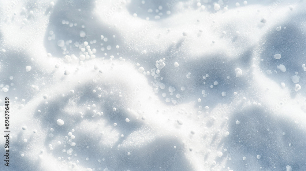 Obraz premium White snow textured background, simple and minimalist, top view, with small scattered snowflakes on the surface, creating an elegant winter atmosphere