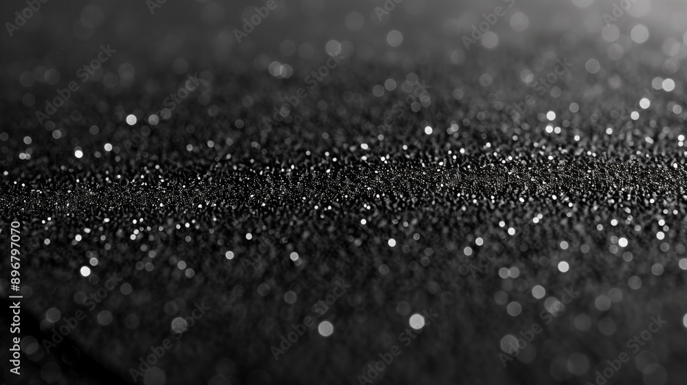 A close-up of the shimmering black glitter that is densely scattered. Glitter particles that reflect light at various sizes and angles. macro. A close-up of the shimmering black glitter that is densely scattered. Glitter particles that reflect light at various sizes and angles. macro.