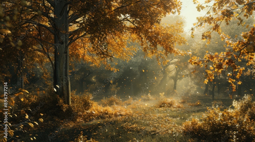 Obraz premium Autumn's Golden Shower