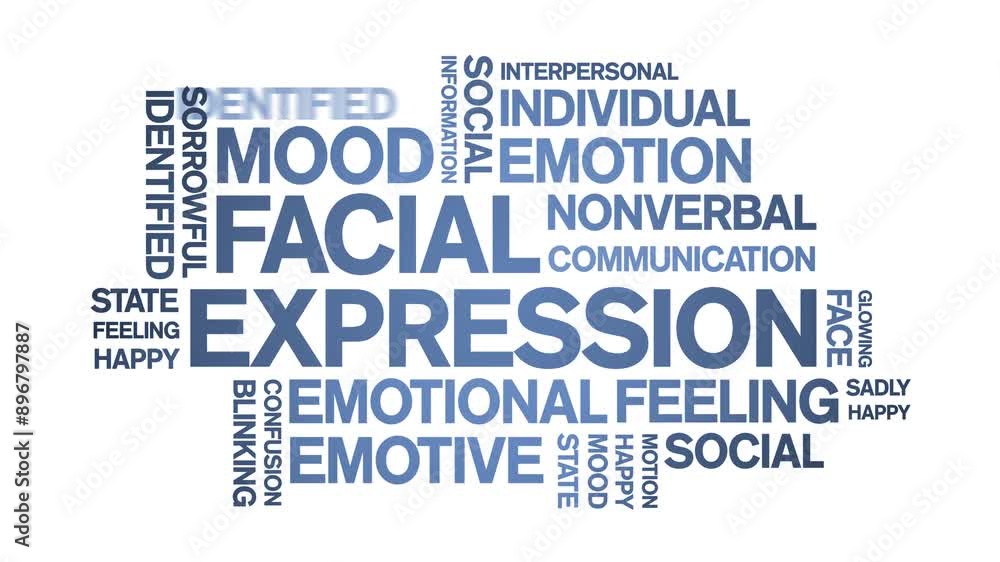 Facial Expression animated word cloud;text design animation tag kinetic typography seamless loop. Facial Expression animated word cloud;text design animation tag kinetic typography seamless loop.
