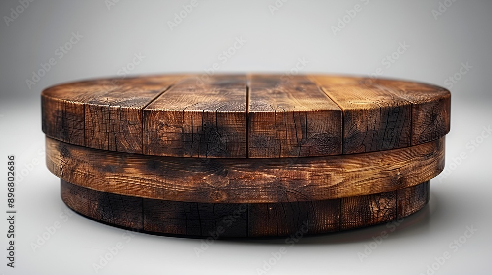 Fototapeta premium Round wooden table with smooth finish.