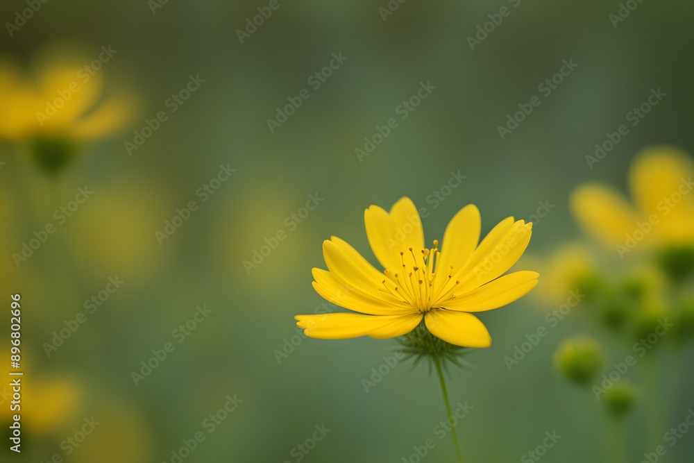 Obraz premium Lance leaf tickseed flower bokeh background, AI Generated 