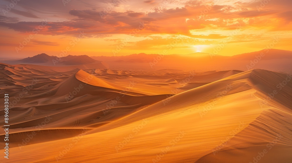 Fototapeta premium Golden Desert Sunset