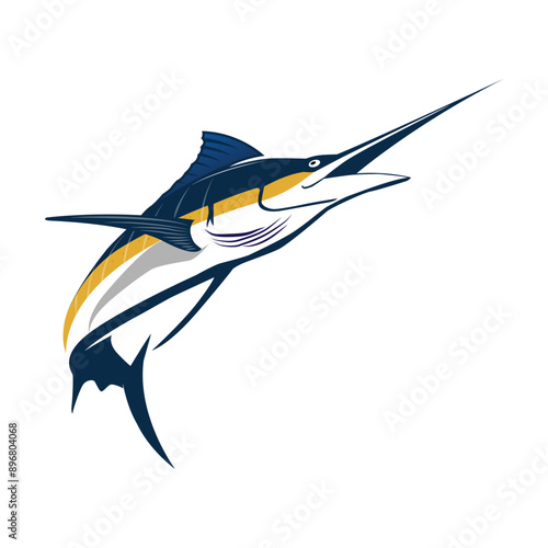 Blue Marlin Logo. New and Unique Modern Blue Marlin Logo Template. Great to use as your Offshore Fishing Activity.