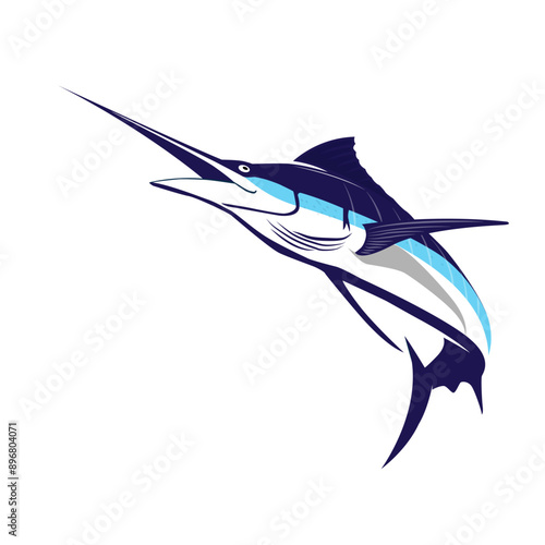 Blue Marlin Logo. New and Unique Modern Blue Marlin Logo Template. Great to use as your Offshore Fishing Activity.