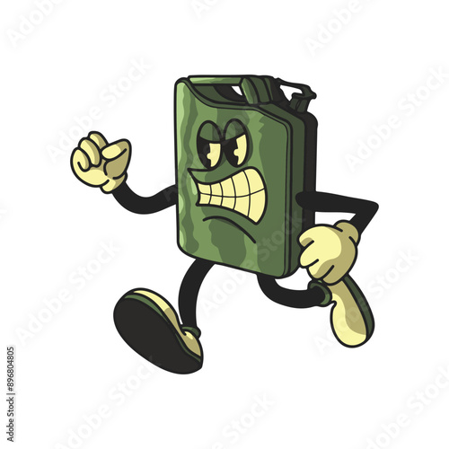 Vintage Jerry Can Cartoon Character 90's Premium Vector