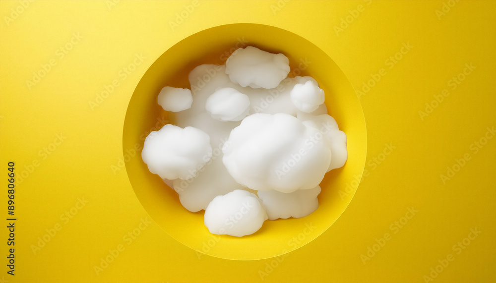 White Clouds in a Yellow Circle White Clouds in a Yellow Circle