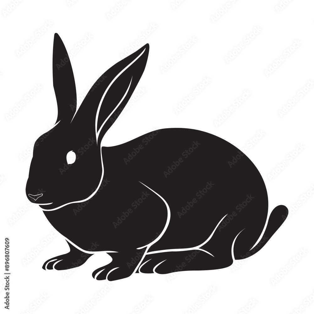 Obraz premium Rabbit vector silhouette illustration