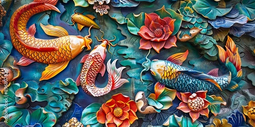 Wallpaper Mural Colorful carving art Torontodigital.ca