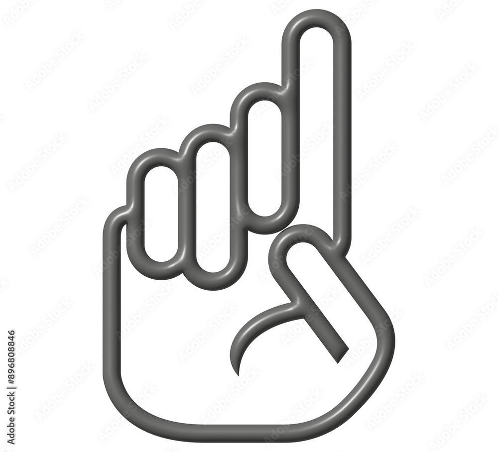 3D Icon Asl Alphabet D 3D Icon Asl Alphabet D