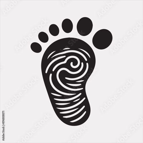 Baby Footprint silhouette vector on a white background