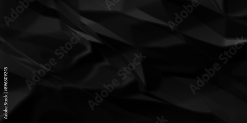 Abstract black crumpled paper background texture pattern overlay. wrinkled high resolution arts craft and Seamless black crumpled paper wrapper backdrop texture.	
