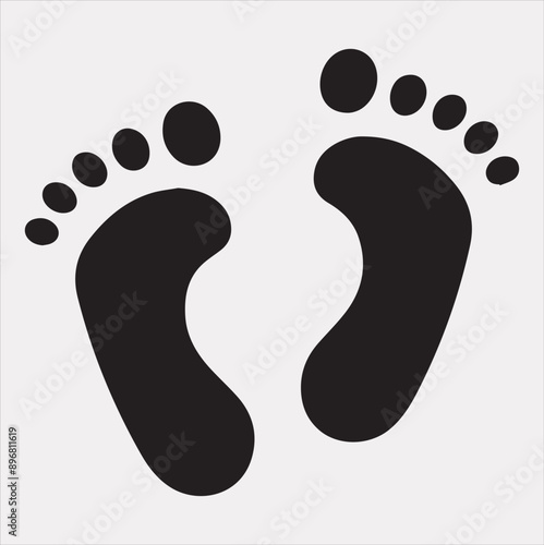 Baby Footprint silhouette vector on a white background