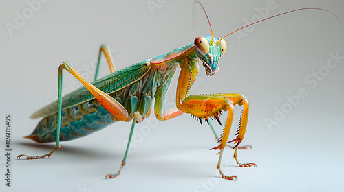 Wallpaper Mural Colorful grasshopper with long legs in vibrant hues, blending into its natural surroundings. Torontodigital.ca