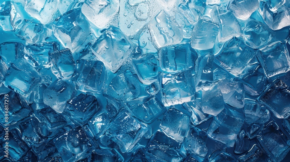 Close-up of Sparkling Blue Ice Cubes Close-up of Sparkling Blue Ice Cubes