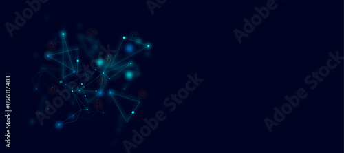 Abstract concepts of cybersecurity technology, Network or connection. Abstract technology science background