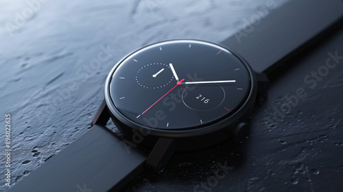 Wallpaper Mural A sleek smart watch with a minimalist design, showcasing a clean interface and modern style on a plain background, UHD  Torontodigital.ca