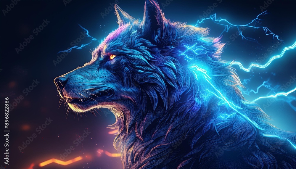 エレクトリックウルフ_青い電気が体を流れる狼
Electric Wolf_Wolf with blue electricity flowing through its body エレクトリックウルフ_青い電気が体を流れる狼
Electric Wolf_Wolf with blue electricity flowing through its body