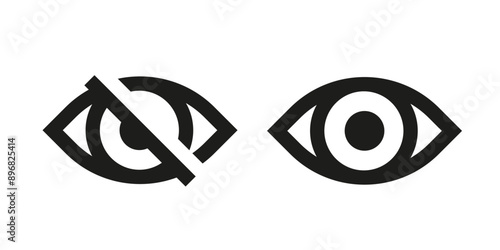 Eye icon. Eye view icon.