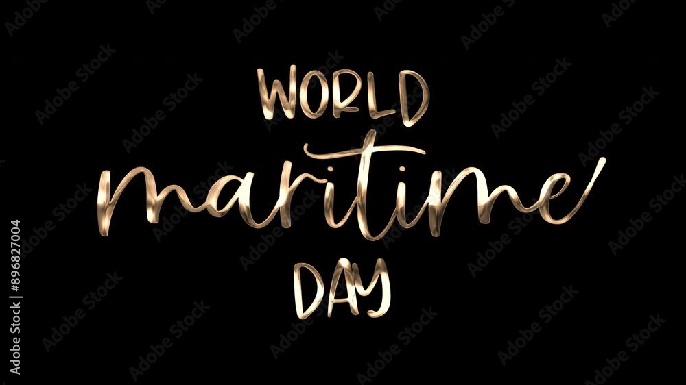 Animated text on transparent background for World Maritime Day celebration. Perfect for event announcements, social media posts, and promotional materials. Animated text on transparent background for World Maritime Day celebration. Perfect for event announcements, social media posts, and promotional materials.