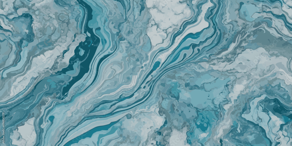 Vector abstract soft blue and silver print sea water and ocean marble texture background. Vector abstract soft blue and silver print sea water and ocean marble texture background.
