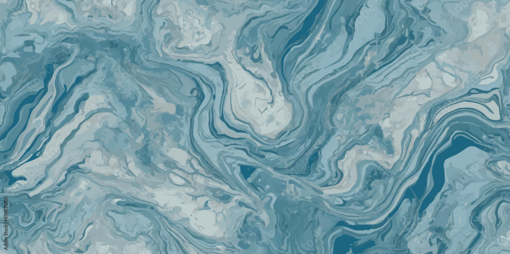 Vector abstract soft blue and silver print sea water and ocean marble texture background. Vector abstract soft blue and silver print sea water and ocean marble texture background.