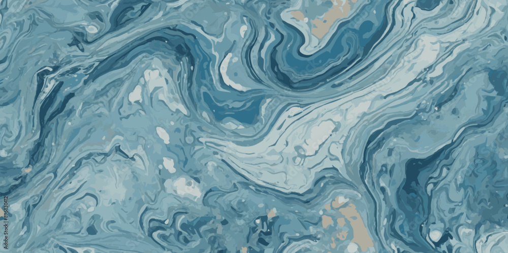 Vector abstract soft blue and silver print sea water and ocean marble texture background. Vector abstract soft blue and silver print sea water and ocean marble texture background.