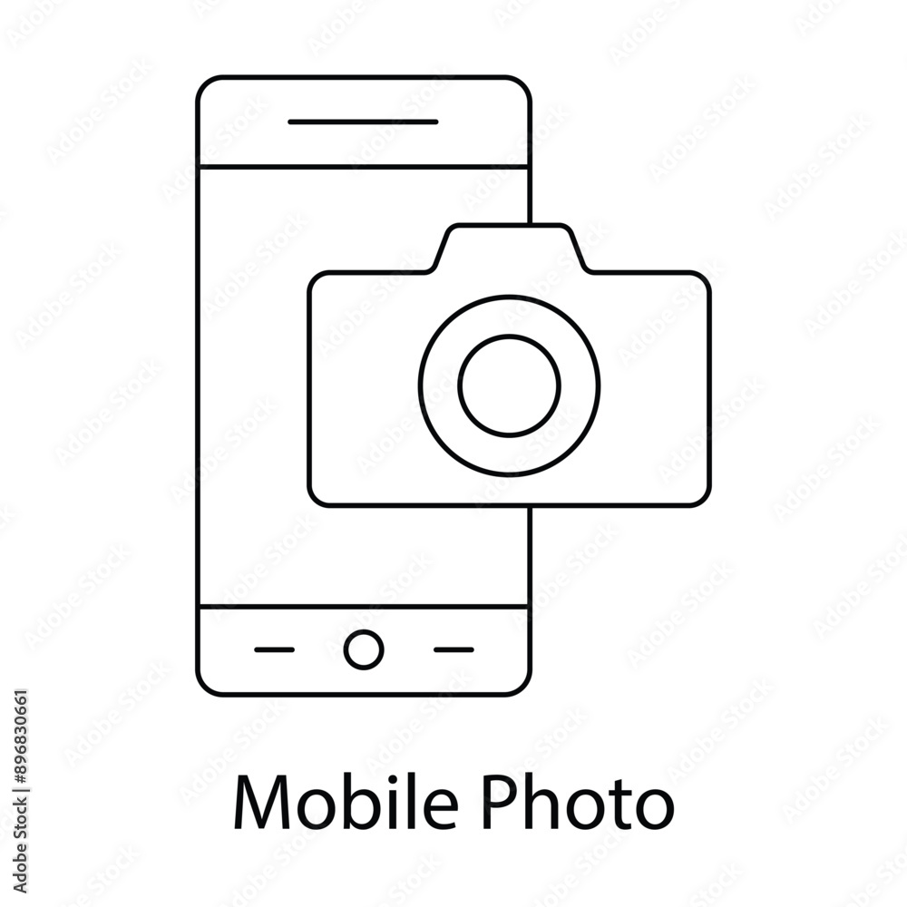 Mobile Photo Icon - Photography App, Mobile Camera, Digital Photos with editable stroke. Mobile Photo Icon - Photography App, Mobile Camera, Digital Photos with editable stroke.