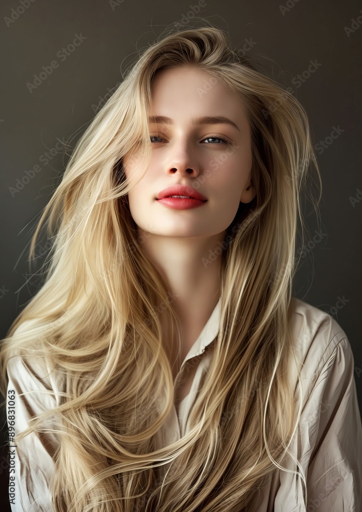 A beautiful blonde woman with long hair. A beautiful blonde woman with long hair.