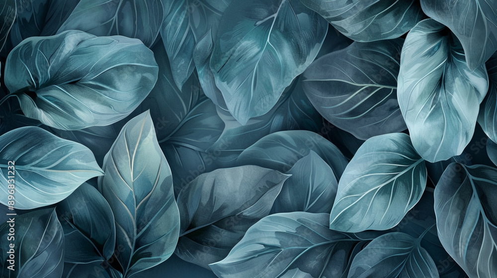 Green leaves looks like black and white fabric, Texture Green leaves looks like black and white fabric, Texture