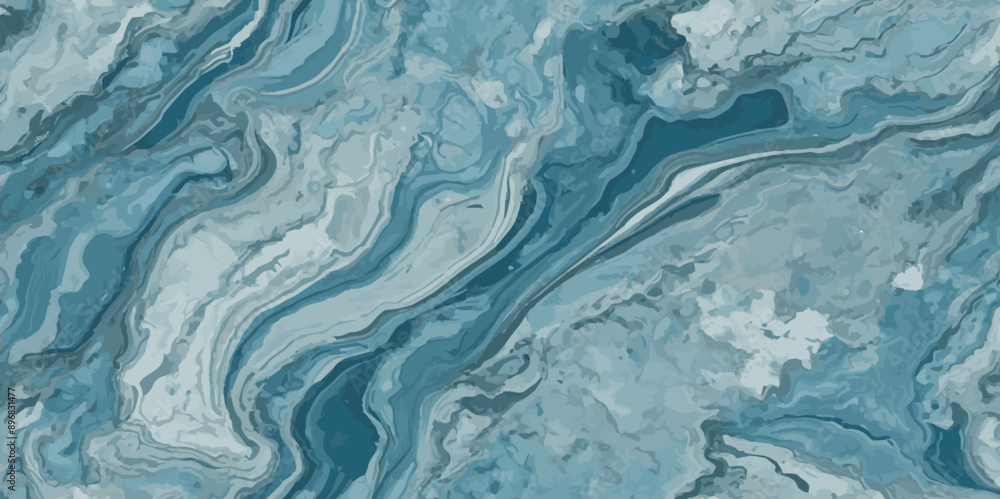 Vector abstract soft blue and silver print sea water and ocean marble texture background. Vector abstract soft blue and silver print sea water and ocean marble texture background.