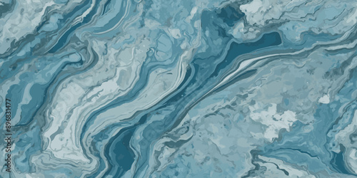 Vector abstract soft blue and silver print sea water and ocean marble texture background.