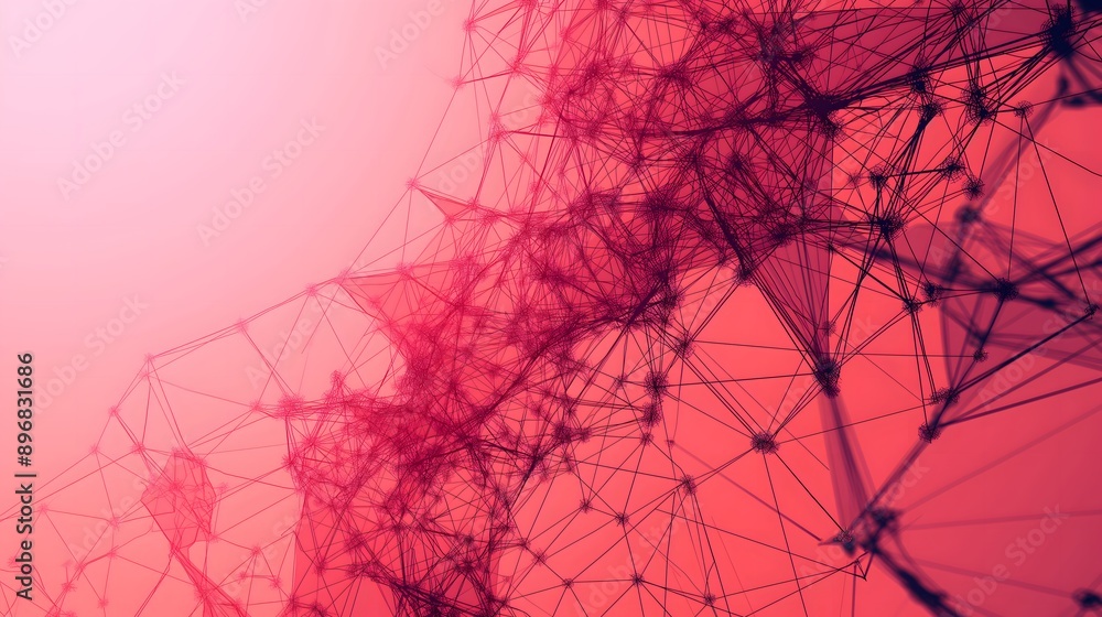 Obraz premium 39. Interconnected geometric shapes forming a complex network with gradients