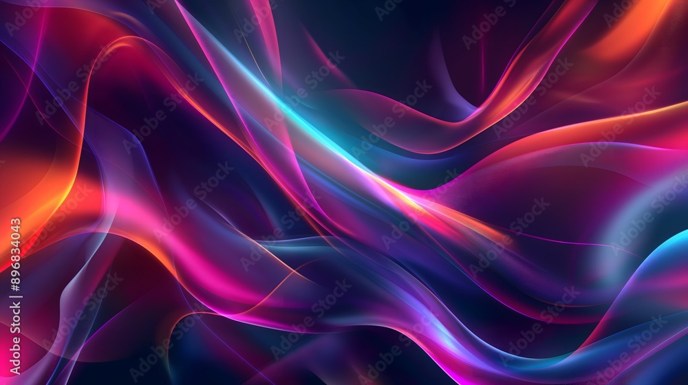 34. Futuristic abstract background with intersecting curved lines and neon hues 34. Futuristic abstract background with intersecting curved lines and neon hues