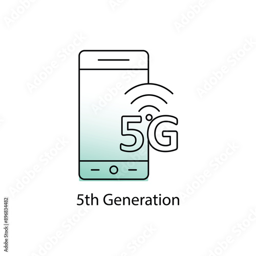 5th Generation Icon - 5G Network, Next-Gen Connectivity, High-Speed Internet with editable stroke.