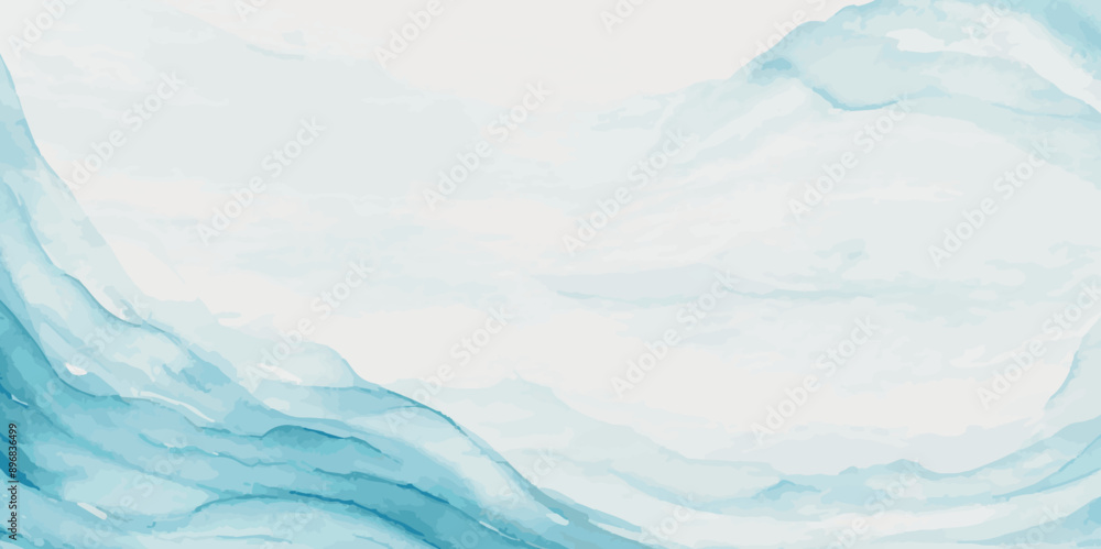 Fototapeta premium Beautiful soft blue sea water, ocean wave background. Soft blue and white hand printed creative marble texture ocean background.