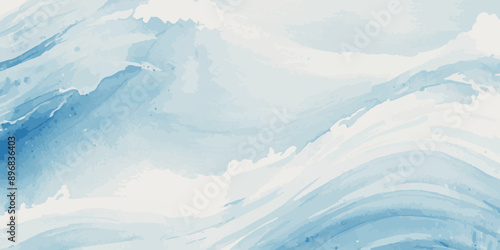 Sea water ocean wave vector background. Blue water ocean sea wave seamless background. Water  ocean wave white and soft blue aqua, teal texture.