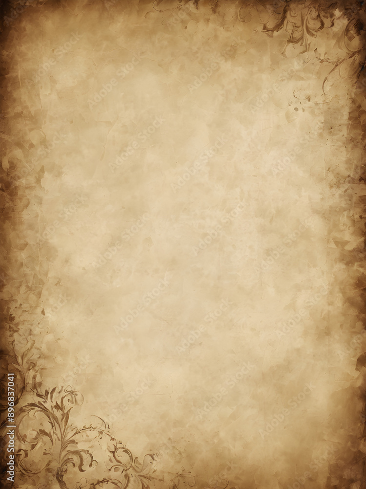 Naklejka premium Old parchment paper background with sepia tones
