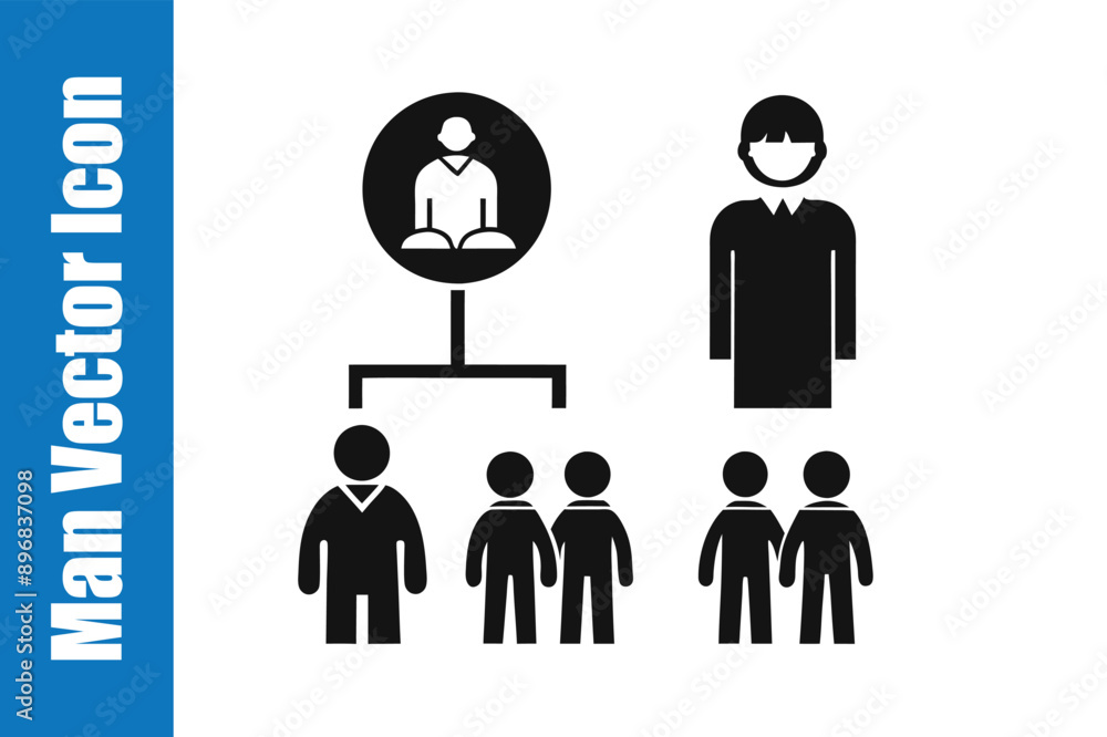 Man Vector Icon with editable outline Man Vector Icon with editable outline