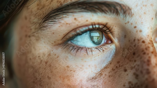 A macro shot of a person's face