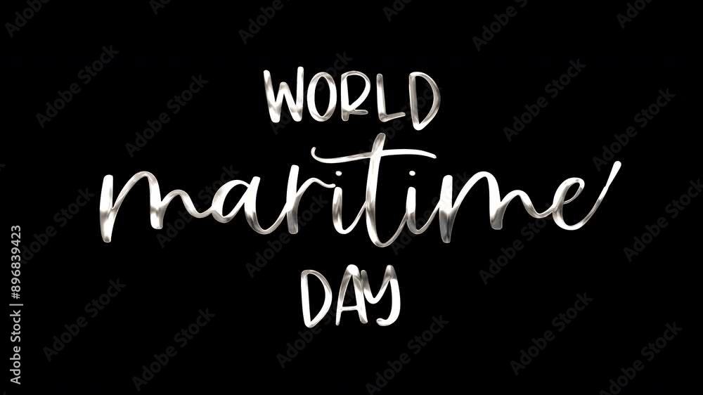 Animated text on transparent background for World Maritime Day celebration. Perfect for event announcements, social media posts, and promotional materials. Animated text on transparent background for World Maritime Day celebration. Perfect for event announcements, social media posts, and promotional materials.