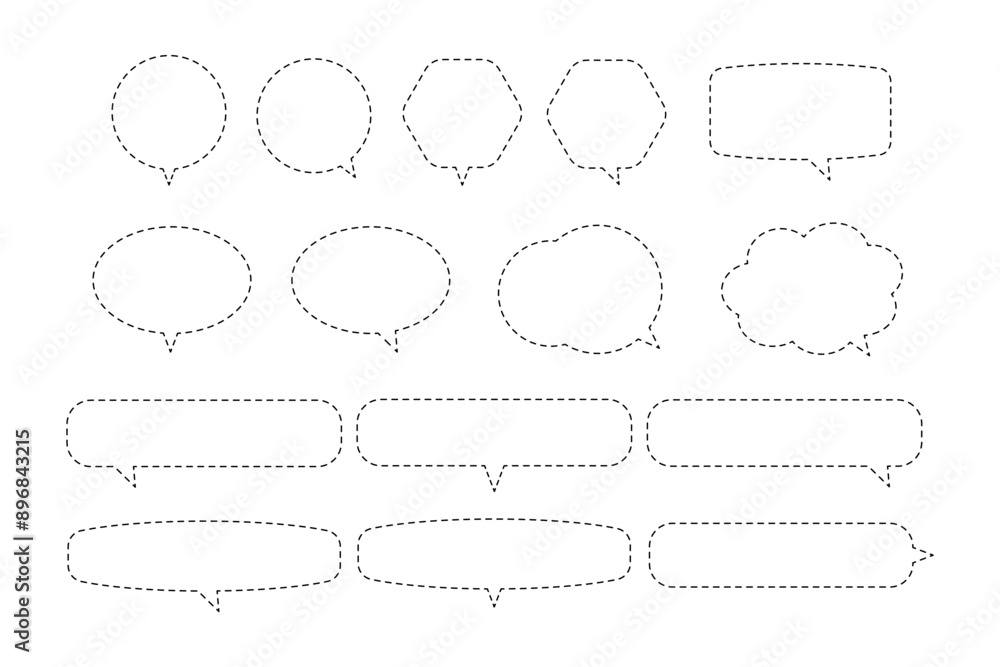 Set of dotted speech bubbles Set of dotted speech bubbles