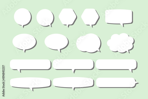 Set of speech bubbles with shadows