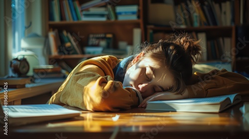 A photograph of a student at a desk photo