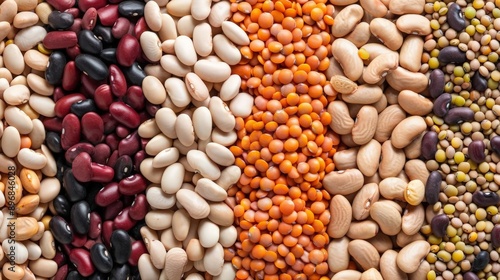 Specialty legumes, diverse crops, field abundance, Photo style